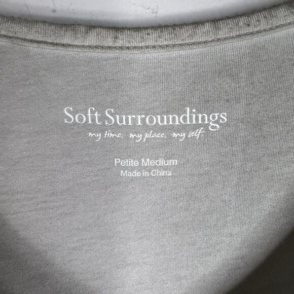 Soft Surroundings Sophia Top Womens Silk Embroidered Tunic Beaded Sz Med Petite - Picture 3 of 9